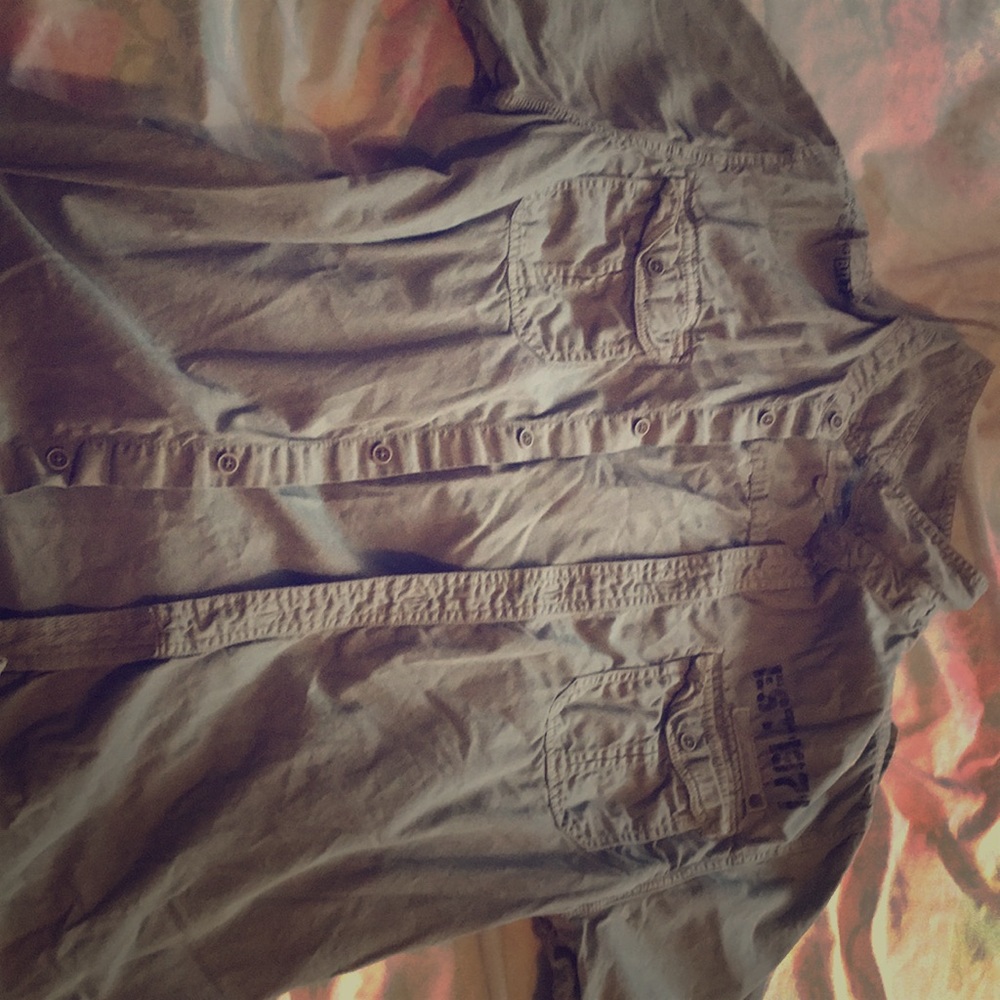 Beautiful army green button shirt